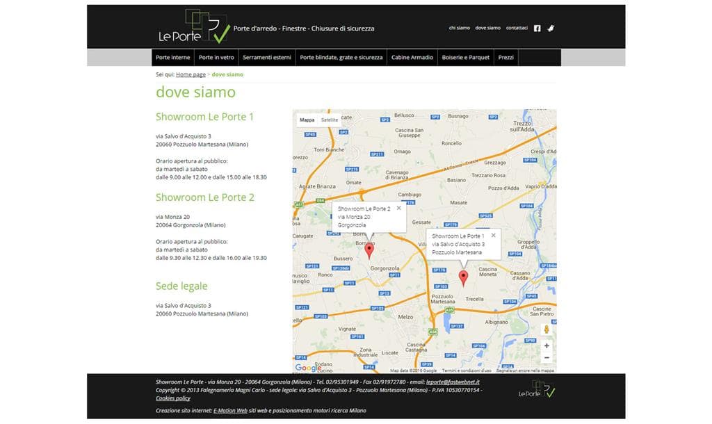 Creazione di un sito web per settore porte e finestre