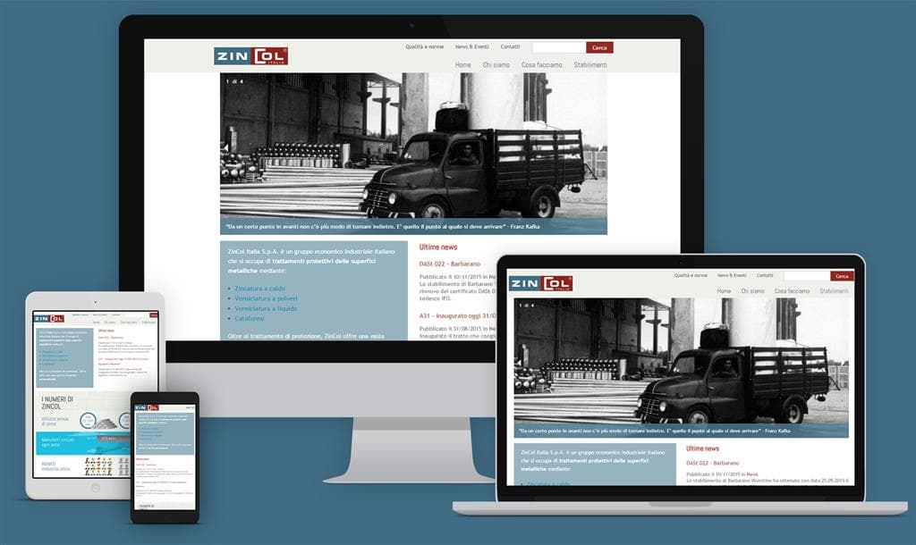 Creazione di un sito web per una zincheria
