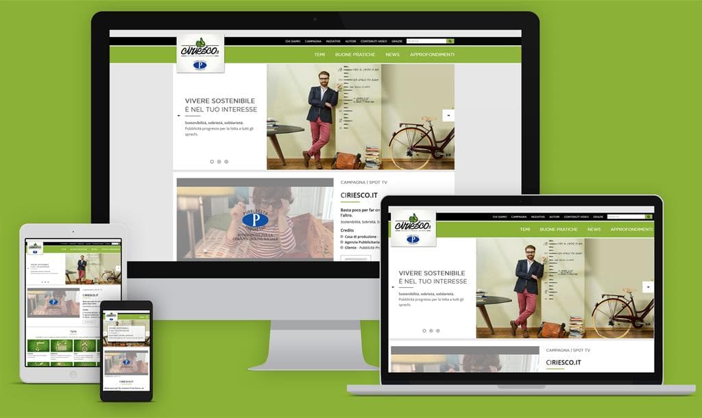 Realizzazione del sito internet per la campagna Pubblicità Progresso "Ci Riesco"