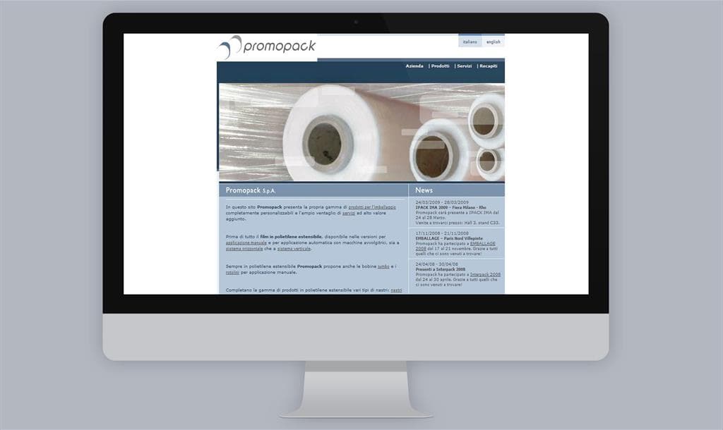 Realizzazione sito Web per produttore film estensibile settore imballaggio Promopack