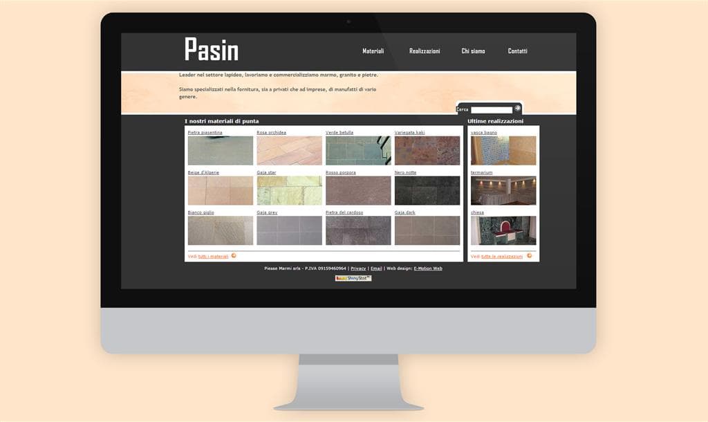 Creazione sito web per marmi, graniti e pietre settore lapideo Pasin