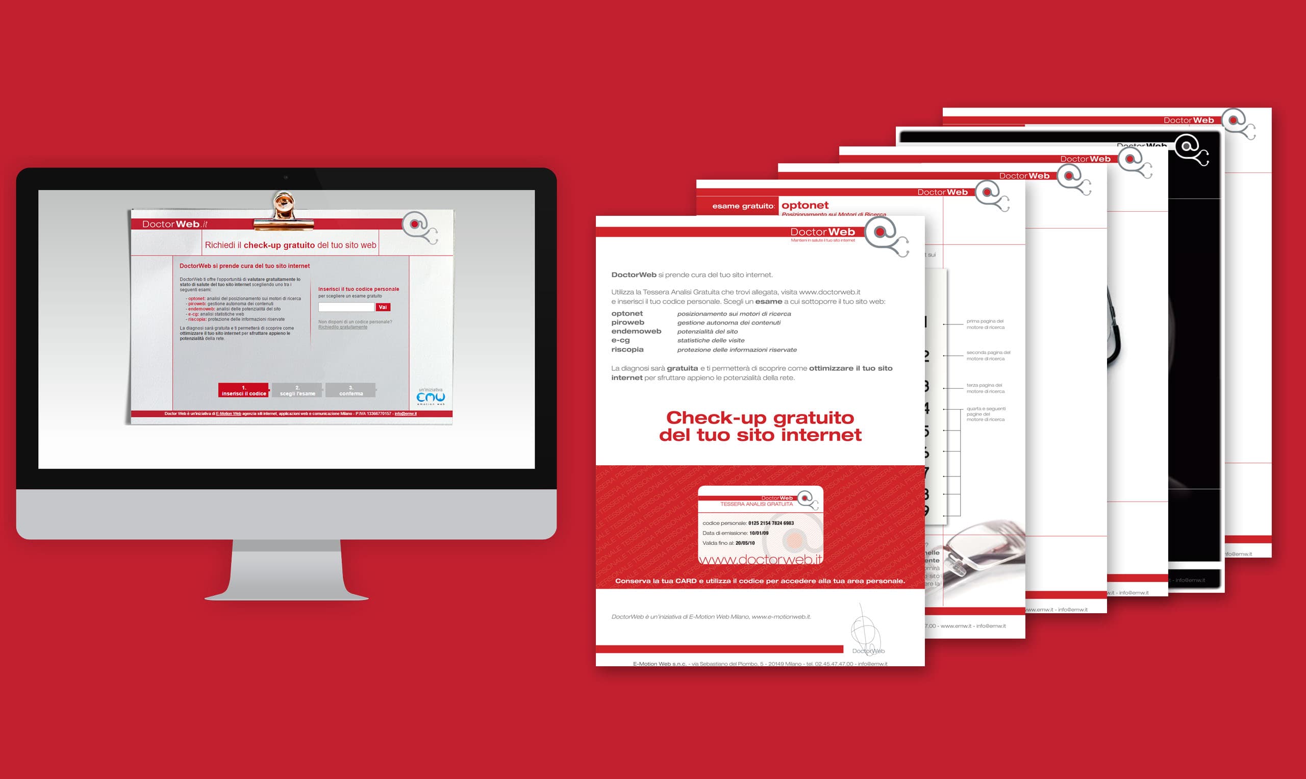 Graphic design per una campagna multicanale per il check-up dei siti internet per una web agency