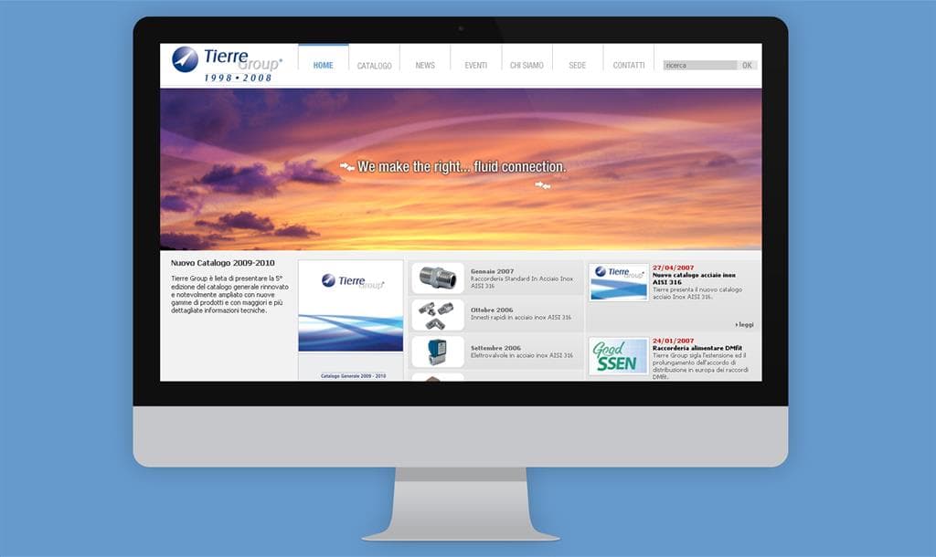 Creazione di sito web per il settore raccorderia idraulica e pneumatica