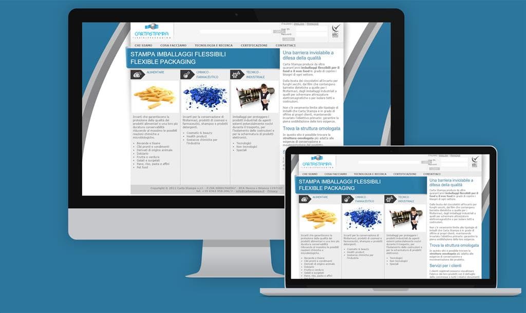 Creazione sito internet per settore imballaggi flessibili Cartastampa