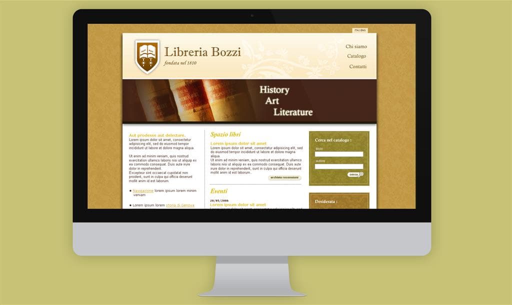 Creazione sito web per libreria Bozzi